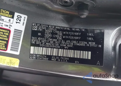 2017 Toyota Sienna Xle 8 Passenger from USA, damaged, VIN 5TDYZ3DC2HS848288
